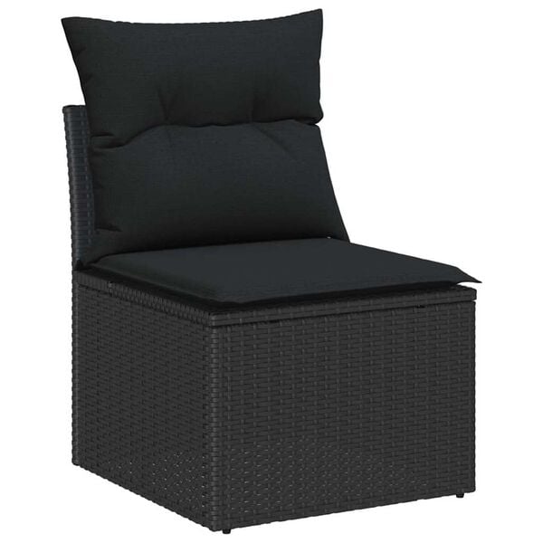 vidaXL Ensemble de canap&eacute; de jardin avec coussin 8 pcs Noir
