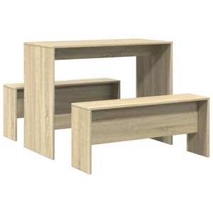 vidaXL Ensemble table &agrave; manger et bancs 3 pcs bois d'ing&eacute;nierie