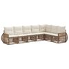 vidaXL Ensemble de canap&eacute; de jardin 7 pcs Beige et blanc cr&egrave;me