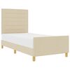 vidaXL Cadre de lit avec t&ecirc;te de lit Cr&egrave;me 90 x 190 cm tissu