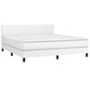 vidaXL Sommier à lattes de lit avec matelas Blanc 180x200cm Similicuir