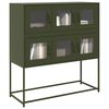 vidaXL Buffet vert olive 100,5x39x107 cm acier lamin&eacute; &agrave; froid