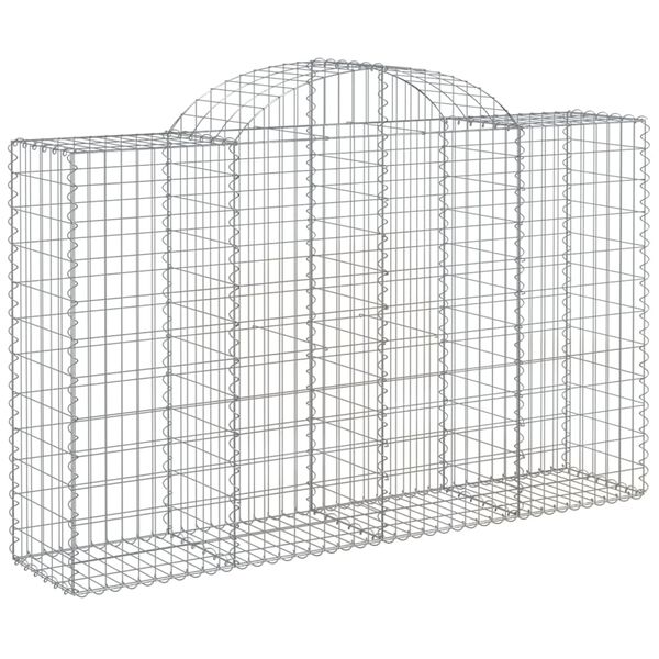 vidaXL Panier de gabions arqu&eacute; 200x50x120/140 cm Fer galvanis&eacute;