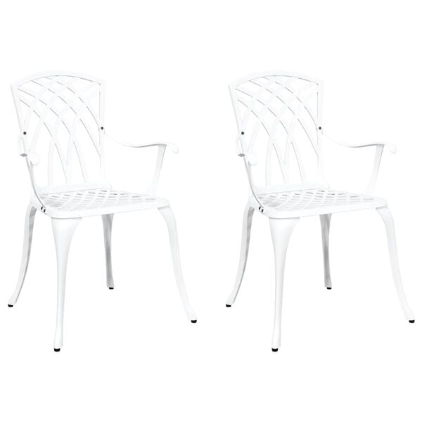vidaXL Chaise de jardin 2 pcs Blanc 53 x 51 x 88,5cm Aluminium