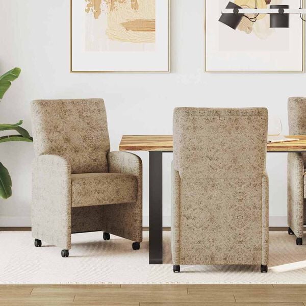 vidaXL Chaises de Salle à Manger avec Roues 2 pcs Gris clair