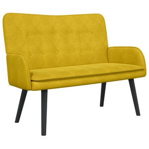 vidaXL Canap&eacute; deux places Jaune 115 x 61 x 87 cm Velours