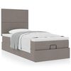 vidaXL Cadre de lit ottoman avec matelas taupe 90x190 cm tissu