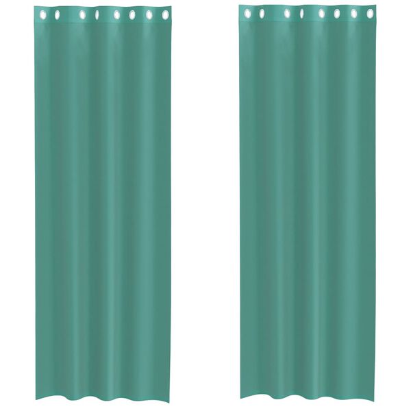 vidaXL Rideaux en voile avec œillets 2 pcs turquoise