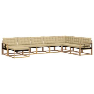 vidaXL Ensemble de canap&eacute;s d'ext&eacute;rieur 8 pcs Blanc et Beige