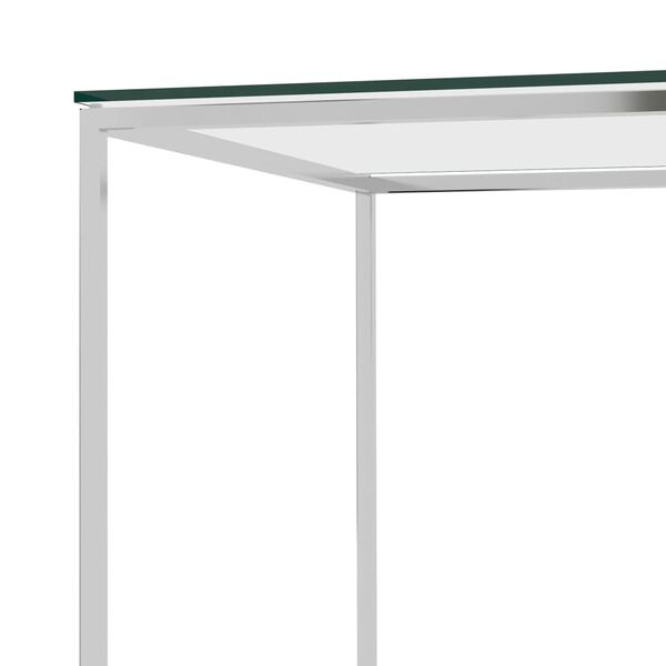 vidaXL Table d'appoint Argenté 120x40x78 cm Acier inoxydable et verre