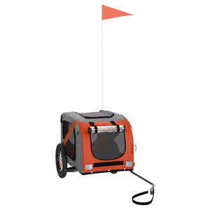 vidaXL Remorque de v&eacute;lo pour animaux de compagnie orange et gris