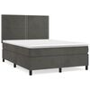 vidaXL Sommier &agrave; lattes de lit et matelas Gris fonc&eacute; 140x200cm Velours