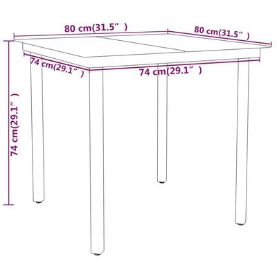 vidaXL Ensemble à manger de jardin 5 pcs Noir