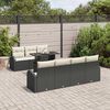 vidaXL Ensemble de canap&eacute; de jardin 8 pcs Noir Poly Rattan