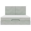 vidaXL Cadre de lit ottoman avec matelas gris clair 200x200 cm velours