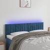 vidaXL T&ecirc;te de lit &agrave; LED Bleu fonc&eacute; 144x5x78/88 cm Velours