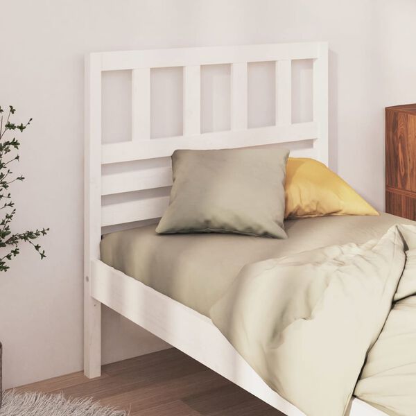vidaXL T&ecirc;te de lit Blanc 81x4x100 cm Bois massif de pin