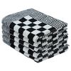 vidaXL Ensemble de serviettes 10 pcs noir et blanc coton