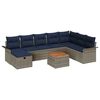 vidaXL Ensemble de canap&eacute; de jardin 9 pc Gris Poly rotin