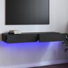 vidaXL Meuble TV avec lumi&egrave;res LED Gris brillant 120x35x15,5 cm