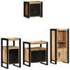 vidaXL Ensemble de mobilier de salle de bain 4 pc Marron et Noir