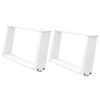 vidaXL Pieds de table basse en U 2 pi&egrave;ces Blanc 60 x (30-31) cm Acier