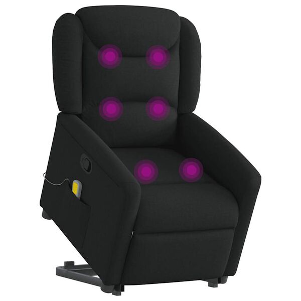 vidaXL Fauteuil de massage inclinable Noir Tissu