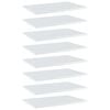 vidaXL Panneaux biblioth&egrave;que 8pcs Blanc brillant 60x40x1,5cm Agglom&eacute;r&eacute;