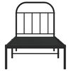 vidaXL Cadre de lit métal sans matelas avec tête de lit noir 75x190 cm