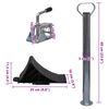 vidaXL Cric &agrave; roue pour remorque 60 mm 2 tubes de soutien 3 pinces