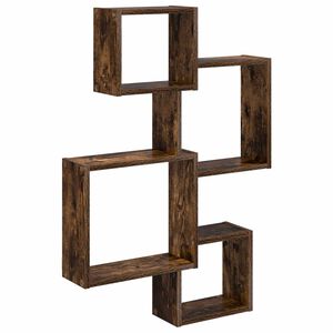 vidaXL &Eacute;tag&egrave;res Cube Murales Montage mural Marron 64 x 13,5 x 91,5 cm
