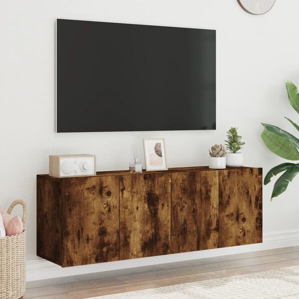 vidaXL Meubles TV muraux 2 pcs chêne fumé 60x30x41 cm