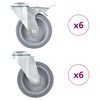 vidaXL 12 pcs Roulettes pivotantes &agrave; trou de boulon 100 mm