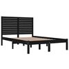 vidaXL Cadre de lit sans matelas noir 135x190 cm bois massif