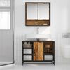 vidaXL Cabinet de salle de bain avec porte Bois Ancien 80 x 33 x 60 cm