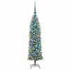 vidaXL Arbre de Noël artificiel slim avec 150 LED Vert et blanc 120 cm