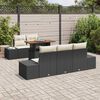 vidaXL Ensemble de canap&eacute; de jardin 6 pcs Noir Poly rotin