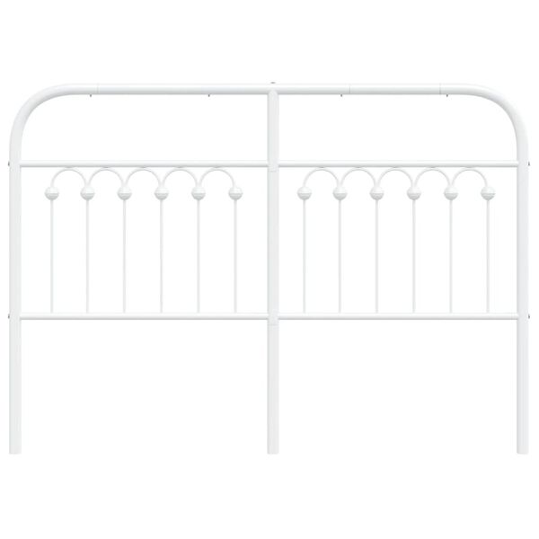 vidaXL T&ecirc;te de lit m&eacute;tal blanc 140 cm