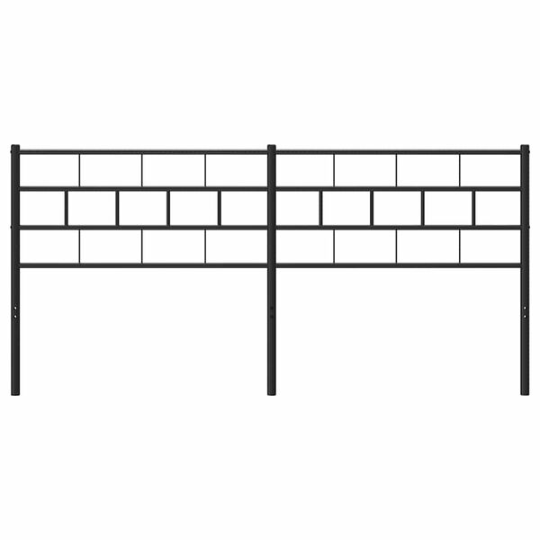 vidaXL Tête de lit métal noir 193 cm