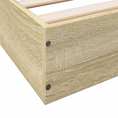 vidaXL Cadre de lit sans matelas chêne sonoma 75x190 cm