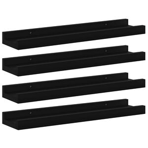 vidaXL &Eacute;tag&egrave;res murales 4 pcs Noir 40x9x3 cm