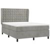 vidaXL Sommier &agrave; lattes de lit et matelas Gris clair 140x190cm Velours
