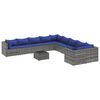 vidaXL Salon de jardin 11 pcs avec coussins gris r&eacute;sine tress&eacute;e