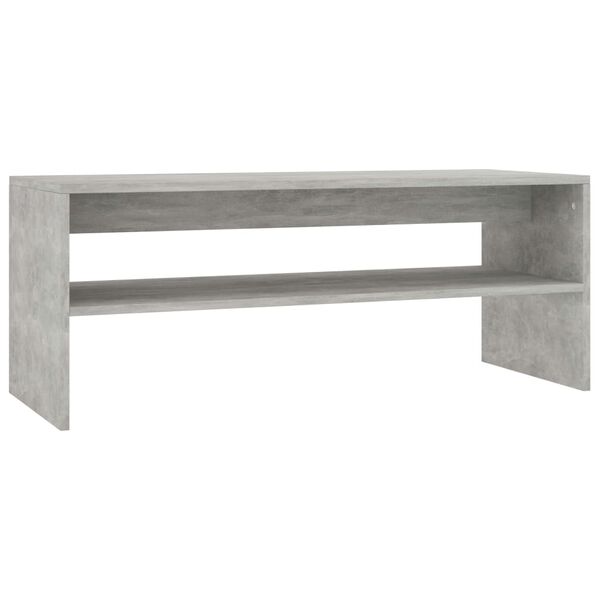vidaXL Table basse Gris b&eacute;ton 100x40x40 cm Bois d&rsquo;ing&eacute;nierie