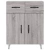 vidaXL Buffet haut Sonoma gris 69,5x34x180 cm Bois d'ing&eacute;nierie