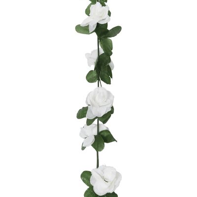 vidaXL Guirlandes de fleurs artificielles 6 pcs blanc 250 cm
