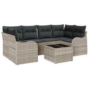 vidaXL Ensemble de canap&eacute; de jardin Gris clair 55 x 55 x 37 cm
