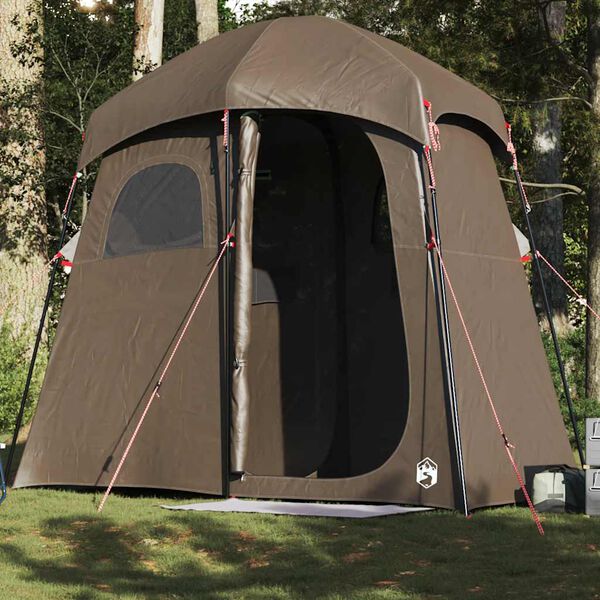 vidaXL Tente de douche 2 personnes marron imperméable