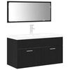 vidaXL Ensemble de mobilier de salle de bain 3 pi&egrave;ces Ch&ecirc;ne noir