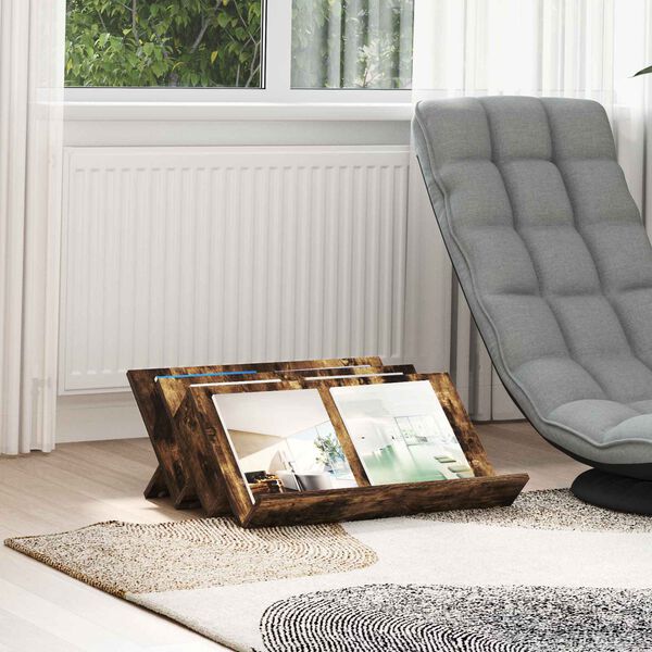 vidaXL &Eacute;tag&egrave;re &agrave; magazines avec &eacute;tag&egrave;re Ch&ecirc;ne fum&eacute; 65 x 53 x 28,5 cm